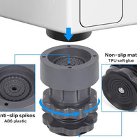 Washing Machine Vibration Pads, Floor Trays, Refrigerator Stand (4 Pcs Set)